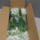 Sggvecsy Artificial Flowers for Outdoors 24 Bundles UV Resistant Boxwood Shrubs Artificial Eucalyptus Fake Plants Faux Plastic Greenery for Farmhouse Garden Home Indoor Outdoor DecorationWhite