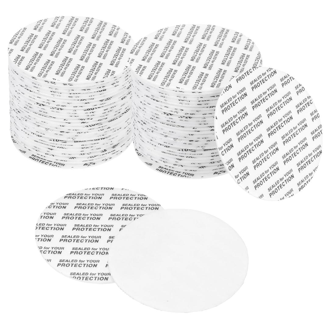 PATIKIL 50mm/1.97" Foam Lid Liner, 160Pcs Adhesive Round PS Pressure Sensitive Seals, Cap Liners Resistant Tamper for Plastic Glass Jar Bottle Cap Canning Vials Seals