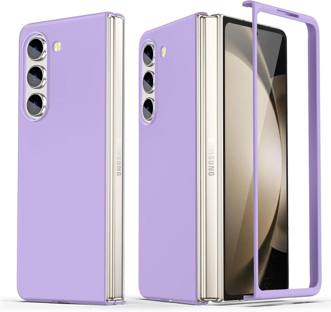 Compatible for Samsung Galaxy Z Fold 5 Case, Ultra-Thin Silky Hard PC Matte Bumper Cute Pretty Phone Case Cover for Samsung Galaxy Z Fold 5 5G, Purple(12-32)