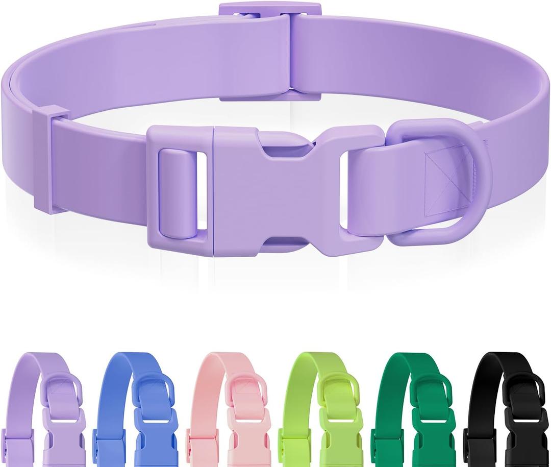 Waterproof Rubber Dog Collar, Odor-Resistant and Easy to Clean, Ideal for Daily Walks, Rainy Days, Swimming and Hiking, Size: L (15.4-24.8 inch)