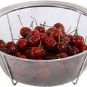 Stainless Steel Mesh Colander Strainer Basket, 4 Quart Fine Mesh Net Colander with Heavy Duty Handles & Wide Rim & Resting Feet for Strain, Drain, Rinse, Fry, Steam or Cook Vegetables & Pasta