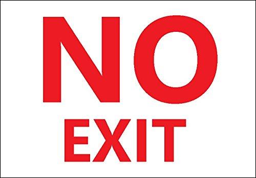 Zing Green Products 1886A Recycled Aluminum "No Exit" Safety Sign, Red on White, 10" Length, 7" Width