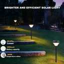 Solar Powered Outdoor Path Light, Warm White Light 3000K, Auto ON/Off, Adjustable Height 27in/19in (70cm/50cm), IP65 Waterproof for Garden, Yard & Driveway, Die-Casting Aluminium, 1 Pack.