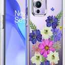 Unov Case Compatible with OnePlus 9 5G Clear with Design Soft TPU Shock Absorption Slim Embossed Pattern Protective Back Cover OnePlus 9 5G Case 6.5 inch (Very Peri Bouquet)