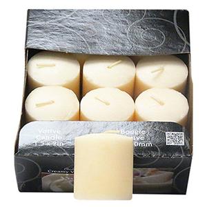 CANDLE-LITE Flat Top Votive Candle- Creamy Vanilla Swirl, Pack of 6