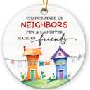3 x Neighbor Ornament 2026 - Friendship Gift for Neighbors, Christmas Ornament for Friends Next Door, Ceramic Ornaments for Christmas Tree, Appreciation Gifts for Good Neighbors