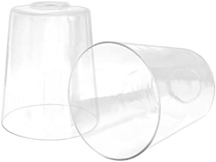 Anmire Pack of 2, Clear Glass Shade, Modern Light Fixture Replacement Globe or Cover with 1-5/8-Inch Fitter for Chandelier Wall Sconce Pendant Light, G0026