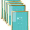 LaVie Home 8x10 Picture Frames (2 Pack, Gold) Simple Designed Photo Frame with High Definition Glass for Wall Mount & Table Top Display, Set of 2 Classic Collection