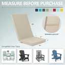 Outdoor Adirondack Chair Cushions Set of 2 - Removable Covers, Water-Repellent, Fade-Resistant, Non-Slip Bottom & Securing Straps, Universal Fit for Most Adirondack & Rocking Chairs - Cream