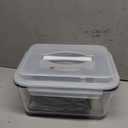 200oz/6000ml/26cup Extra Large Glass Storage Containers with Airtight Lid - Borosilicate Large Glass Food Storage for Rotisserie Chicken, Turkey - XL Big Glass Soup Bowls Freezer to Oven Safe (Light blue handle)