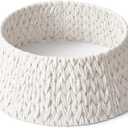 28in Woven Christmas Tree Collar, Chunky Cotton Rope Weave Skirt Basket - Elegant Beige Tree Base Cover for 6ft 7.5ft 9ft Artificial Trees - Holiday Decoration, Natural & Stable(White)