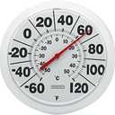 Springfield Indoor Outdoor Big and Bold Dial Thermometer, Wireless Thermometer with Easy to Read Large Numbers for Patio, Pool, and Indoor Areas, 8-Inch, White (No Size)