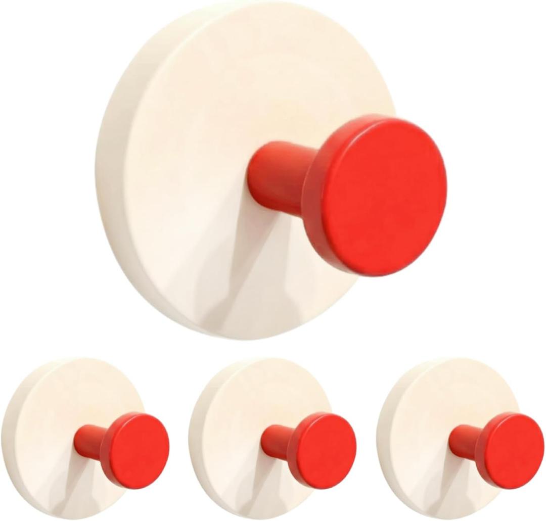 WSHSTS 2026 New Adhesive Wall Towel Hooks with Dual-Lock Design, Colorful Heavy Duty Sticky Holder Waterproof Shower Hooks Hanging Coat, Clothes, Closet Hook Wall Mount for Bathroom Kitchen