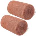 FUNSUEI 2 Pack Copper Mesh Roll, 5 Inch x 32 Feet Wire Roll, Knitted Copper Mesh Rodent Control with Hole for Gardening, Distilling, House