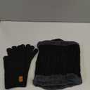 Warm Winter Beanie Hat & Scarf Set Stylish Knit Skull Cap for Men Women (05 Black) (One Size)