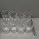 Glass Beer Mugs Set of 8,16oz Heavy Beer Mug With Handles and Straws for Tea,Coffee Thick Drinking Glasses for Freezer