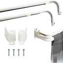 Amazing Drapery Hardware Adjustable Double Curtain Rod with 2.5 and 3.5 Inch Projection - 48-86 Inches, White Finish, Includes Mounting Hardware - 1 Pack