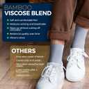 Pembrook Ankle Diabetic Socks for Women & Men - 4 Pairs Bamboo Viscose Smooth Toe Seams, Non Binding, Moisture-Wicking, Wide Top Diabetic Ankle Socks for Women, Gray, Navy, Lilac, Aqua