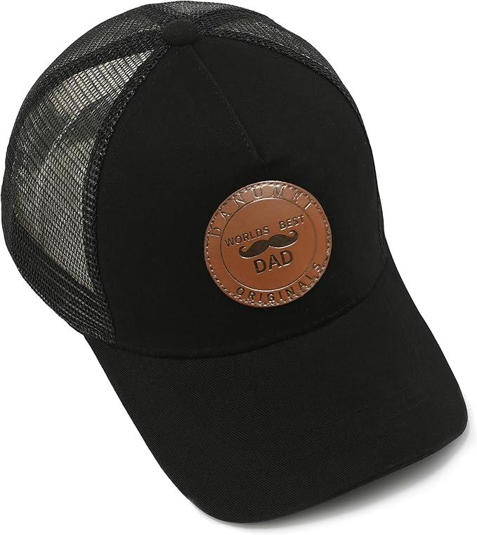 Worlds Best Dad Ever Hat Men Fathers Day Dad Gifts Mens Trucker Hat Birthday Gifts for Papa Husband, 7-7 1/2, Black 1