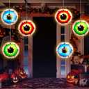 Baquler 12 Pcs 12 Inch Halloween Eyeball Paper Lanterns Spooky Hanging Decoration Eyeball Lanterns for Home Garden Indoor Outdoor Summer Halloween Party Decoration Supplies