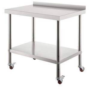 Stainless Steel Prep Table 36 x 24 in. Heavy Duty Metal Worktable with Adjustable Undershelf Kitchen Utility Tables