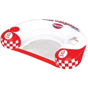 Sportsstuff Noodler 1 Inflatable Floating Lounge Chair with Cup Holder, Red and White