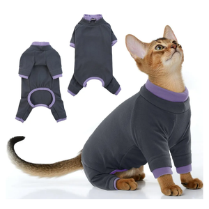 Sticky Hair Cat Clothes, Prevent Hair Loss Cat Pajamas, Soft Cat Sweaters for Cats Only, Cat Hair Sticky Onesie, Cat Recovery Suit After Surgery, Black, M
