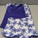 ADUKIDE Girls Swimsuits with Chest Pad Rash Guard Bathing Suit Hawaii Two Piece Swimwear Short Sleeve Beachwear Size 15T