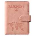 Eoehro Passport Holder for Travel Essentials, Passport Wallet Cover Case for Travel Must Haves Accessories,Passport Book Holders for Women and Men(light pink)