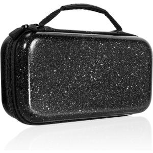 for Nintendo Switch 2 Carrying Case - Glittering Black Cute Cool Design with Handle for Switch 2 2025 Travel Cases Portable Storage Carry Protective Hard Shell for Girls Boys