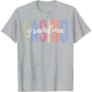 Casino Grandma Slot Machine Casino Lover Grandma T-Shirt (Gray, XS)