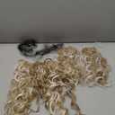 REECHO Curly Hair Extensions, 4PCS 16 inch Clip in Hair Extensions Lace Weft Short Curly Hair Extensions Clip Ins Invisible Natural Hairpieces for Women, Ash Blonde with Highlights