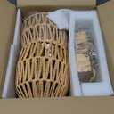 Rattan Wall Sconces Battery Operated, Boho Wall Sconce, Battery Operated Wall Sconce Set of Two, Rechargeable Woven Lantern Wireless Wall Light/Lamp for Bedroom Home Decor