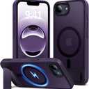 Eastinbox Magnetic for iPhone 17e & iPhone 16e Case with Stand [Compatible with MagSafe] [Built-in Invisible Kickstand] Matte Back Protective Phone Case for iPhone 17 e/16 e 6.1", Matte Purple