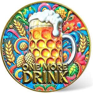 2 x ONE More Drink & Party's Over Fun Colorful Decision Coin for Social Events, Parties & Gifts ﻿