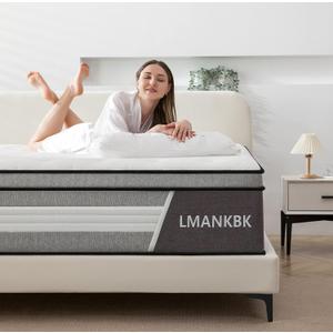 Queen mattress, 12 Inch Innerspring Hybrid Mattresses in a Box with Gel Memory Foam, Individually Wrapped Encased Coil Pocket Spring Mattress, Pressure Relief, Medium Firm Support, 60"*80"*12"