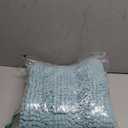 H.VERSAILTEX Bath Rugs for Bathroom Non Slip Bath Mats Extra Thick Chenille Striped Rug 20" x 32" Absorbent Non Skid Fluffy Soft Shaggy Washable Plush Mat for Indoor, Bath Room, Tub - Aqua Haze