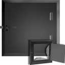 Yaocom 1 Pack 8" x 8" Steel Chimney Cleanout Door Fireplace Trap Door for Ashes Indoor Outdoor Wall Chimney (Black)