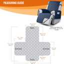 VANSOFY 100% Waterproof Recliner Chair Covers, Recliner Cover Non-Slip Dog Chair Cover Furniture Protector Washable Slipcover with Pocket, Elastic Straps for Pets, Dogs (Navy Blue, 23.6")