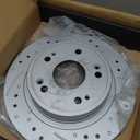 MOTOREVO Rear Geomet Coated Brake Rotors Kit for Accord 2008-2017 High-Carbon Alloy Drilled and Slotted Automotive Performance Back Brake Discs(281.7mm 11.1in) with Ceramic Brake Pads Universal Fit