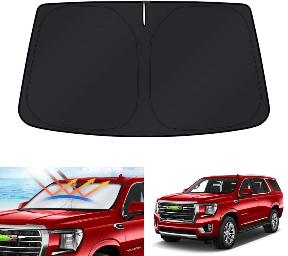 KUST Windshield Sun Shade fit for 2021-2025 Chevrolet Suburban/Chevy Suburban/GMC Yukon XL Accessories, Sun Visor Protector Foldable Blocks UV Rays Keep the Car Cooler