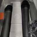 Karaoke Machine, Portable Bluetooth Speaker with 2 Wireless Microphones for Adults & Kids with Lights, Karaoke Microphone with PA System Supports USB/TF/FM/AUX for Home Party Home System Packages (Black)