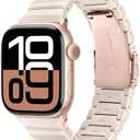 V-MORO Resin Band Compatible with Apple Watch Series 7/8/9/10 46mm/45mm/44mm/42mm Fashion Strap for iWatch Series 6/5/4/3/2/1/SE/SE 2 Lightweight Bracelet Wristband Women(Classic Milk Tea)