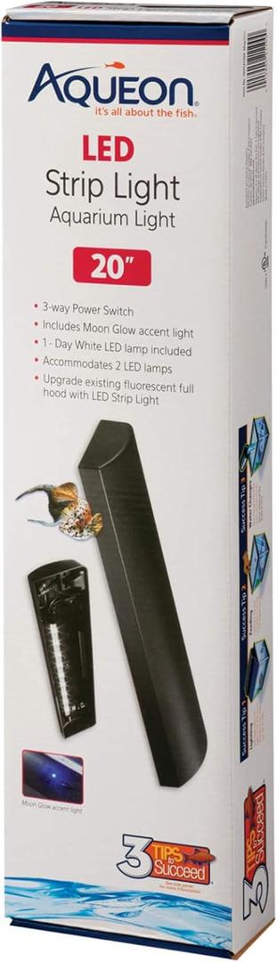 Aqueon LED Fish Tank Aquarium Strip Light Fixture, 20 Inch