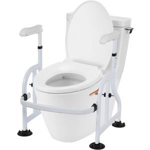 Neoaider Toilet Safety Rails with Adjustable Handrails, 300 Lbs Weight Capacity Toilet Rails, Toilet Safety Frames & Rails for the Elderly, Pregnant Women, Patients