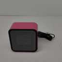 Amazon Basics Ceramic Space Heater, Mini Heater for Office Desk, Portable Tent Heater for Camping (Indoor Use), 500 W, With Tip-Over Protection, Lightweight (1.4 LBS), Pink, 5.9 x 3.2 x 6 inches