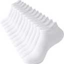 Womens Ankle Socks Athletic Running Low Cut Socks With Tab 6 Pairs (White), 6-9