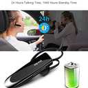 New bee Bluetooth Earpiece V5.0 Wireless Handsfree Headset with Microphone 24 Hrs Driving Headset 60 Days Standby Time for iPhone Android Samsung Laptop Trucker Driver (Black)