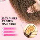 REECHO Ponytail Extension - 26" Long Curly 2-in-1 Claw Clip & Drawstring Ponytail Hair Extensions 100% Super Protein Pony Tail Hairpieces for Women - Golden Walnut
