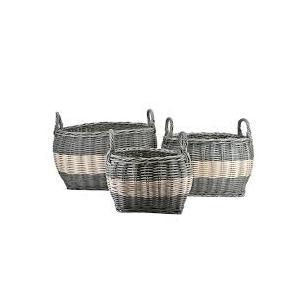 HD Large Oval Hyacinth Baskets Set of 2